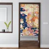 Japanese Noren Flower Bird Carp Door Curtain Take You Good Luck Home Decor Bedroom Kitchen Short Plush Colorful Artistic Curtain LJ201224