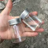 80ml Glaslagringsflaskor Skruv Aluminiumlock Silikonproppar Tomma burkar Förseglad vätska 4 Färg 24PCshigh QualTity