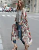 S-5XL Floral impreso kimono blusas camisa mujer moda cardigans largos tops verano casual playa bohemio gasa bikini traje de baño encubrimientos