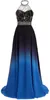 New Long Ombre Evening Dress Beaded Floor Length Chiffon Gradient Formal Prom Party Gowns Custom Made QC1512