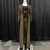 Clocolor kobiety garnitur zestawy Sexy Leopard Drukuj damskie wiosna jesień długi rękaw płaszcz spodnie casual moda spodnie stroje lj201126 \ t