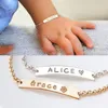 DOREMI Bracciale in oro Gioielli per bambini Braccialetti con nome personalizzato Fascino in oro ID bambino Bracciale in acciaio inossidabile Targhetta personalizzata per bambini Braccialetti 29674786