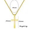 Stainless Steel Christian Cross Necklace Titanium Box Chain Letters Cross Pendant Necklace