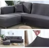 Coperchio di divano da 2 pezzi per copertura del divano del soggiorno elastici divani angoli a forma di L Stretch Chaise Longue Sezione Slittazione sezionale 2011194015038