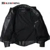 Holyrising Genuine Leather jacket classic black cowhide jacket style pea coat fashion jacket for man plus size 19182 201128