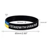 Ik sta met Oekraïne Polsbandjes Rubber Bangle Siliconen Elastische Sport Armbanden Oekraïens Blauw Geel Vlag Accesseries Party Armbanden Decoratie T39Z8MY