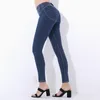 Athvotar Skinny Jeans女性の低腰の女性ジーンズ偽のポケットボーイフレンドのための黒いジーンズのための黒いジーンズデニムニー鉛筆パンツT200103