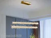 Breif modern led chandelier for dining room kitchen island bar hanging crystal lamp home decor gold lighting fixtures