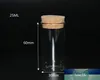 20pcs 30*60mm 25ml Clear Test Tube Jars Glass Bottles Vials with Cork Stopper Wedding Home Decor Food Lid Storage Bottles Jars