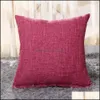 Cushion/Decorative Pillow Home Textiles & Garden Solid Modern Linen/Cotton Sofa Bed Cushion Er Throw Case Car Office Decorbox Decor Supplies