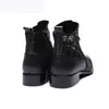 POP Men Boots Super Star Men Leather Ankle Boots Men Black Pointed Metal Tip Party and Wedding botas hombre, Big US6-12