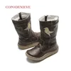 COPODENIEVE girl boots kids boots High boots Genuine leather LJ201203