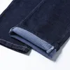 hiver Business Casaul Jeans Hommes Straight Stretch Fit Marque chaud épais Hommes Jeans bleu noir Long Pantalon mâle taille 35 40 42 44 201123