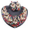 Parure di gioielli con orecchini a forma di farfalla di cristallo alla moda per le donne Spose Gioielli da sposa per feste nuziali