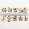 50 Stück Weihnachtsbaum Stern Schneeflocke Formen Holz Scrapbooking Handwerk für Verzierungen handgemachte Diy Handwerk Dekor Y201020