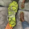 Slippers 2021 New Brand Snake-shaped Rhinestone Sandals Slipper Women Flat-bottom Beach Flip Flops Plus Size Us 4-11