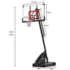 كرة السلة كرة السلة نظام كرة السلة 7.5ft-10ft الارتفاع قابل للتعديل للاستخدام في الهواء الطلق داخلي بقيادة الأسهم الأمريكية السلع الرياضية الأخرى 303A
