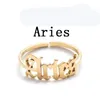 Nieuwe roestvrijstalen dierenriem ringen voor vrouwen Mannen antieke stijl ontwerp brief leo aries ringen minimalistische 12 sterrenbeeld sieraden