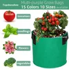 16colors 1-20ガロン丸い織物の生地の鍋ハンドルでバッグを栽培する経済鍋庭園植え付けコンテナ花植物