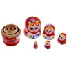 XMY 5 PZ / Set Legno Bambole russe Set Legno Nesting Babushka Matryoshka Mano Vernice Bambole Giocattoli per bambini per ragazze