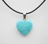 Natural Stone Heart Pendant Quartz Crystal Ages Turquoises Malachite Stone för smycken tillverkning av halsband