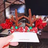 かわいいクリスマスのantlerの髪のクリップ鹿の耳のヘアピン祭りムースきのこの松の毛の球の帽子のヘアアクセサリーJK2010XB