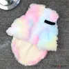 Kolorowy Szczeniak Ubrania Designer Dog Mały Kot Luksusowy Kapturem Schnauzer Yorkie Pudel Rainbow Płaszcz 220104
