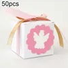 Geschenkwikkeling Hoge kwaliteit 50 stks Kraft Paper Chocolate Candy Boxes Square Wedding Party Favor Box Supplies1