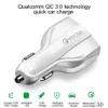 3.5A USB QC3.0 PD Type-C 3 порта Автомобильное зарядное устройство Быстрая зарядка Автомобильный адаптер с розничной упаковкой для iPhone Xiaomi Samsung Универсальное быстрое зарядное устройство