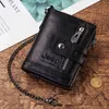 NXY WAPORTE 100% Lederen Effen Mannen Reizen RFID Blokkingskoffer Kaarthouder met Coin Pocket Luxe Merk Business Clutch Bag 0212