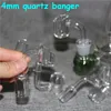 Rökande rör 4mm tjock kvarts banger 90 grader hinkar dab rig bubblare 18mm 14mm kvarts nagel hane och kvinnlig hård