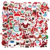 50pcs 3 groupes autocollants à thème de Noël Santa Claus portant un masque cool