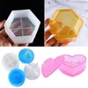 DIY Résine Époxy Silicone Moules Cristal Goutte De Colle En Forme De Coeur Hexagone Bande Ronde 3 Pièces Boîte De Rangement Moule Costume Nouvelle Arrivée 33 8qz M2