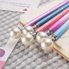 Stylos à bille boules métalliques diamant mignon créativité net cadeau rouge signature personnalisée stylo à bille rotation élancée