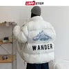 Lappster Streetwear Men Letter Print Puffer Jaqueta Mens Harajuku Hip Hop Black Winter Bubble Jackets Coat machado Coreano Parka 201127