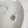 LouLeur 925 sterling silver Swingable round pendant necklace sea dry stone rotten creative neckalce for women festival jewelry Q0531