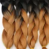 Ombre Xpression Trança de Cabelo Três Tons Jumbo Crochet Tranças Extensões de Cabelo Sintético 24 Polegadas Trança 100 Kanekalon WH02483027079