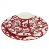 Ceramic Steak Plate Coffee Cup And Saucer Bone China Dinnerware Set Western Food Tray Red Pattern 201116