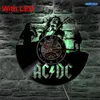 ACDC 록 밴드 벽 비닐 시계 LED 벽 조명 색상 변경 빈티지 LP 레코드 장식 수제 라이트 홈 장식 Y200109