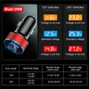 31A LED Display Dual USB Car Charger för Samsung Universal Mobile Telefon Aluminium Car Phone Charger för Xiaomi Phone GPS Charger F2224630