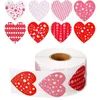 Kärlek Hjärtformad Klistermärken 8 Mönster 1 tum Red Adhesive Label Valentine Day Seal Sticker Wedding Party Supplies 4yh J2