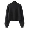 DEAT Spring Autumn Fashion Solid Color Long Sleeve Turtleneck Hollow Out Chain Sticking tröja Kvinnor 13U856 201225