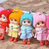 8CM Clown Mobile Phone Pendant Plaid Skirt Knitted Hat Lovely Doll Mini Girls Ornaments Toys Gift Dolls Originality 0 6yg F2