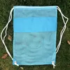 Bolsa de praia de cordão de malha para natação mochila de engrenagem bolso de futebol dobrável esportes