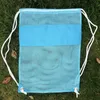 Mesh Drawstring Beach Bag for Swimming Gear Backpack Foldable Sports Football Soccer Pocket