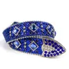 Rhinestone Belt Cowgboy Bling Bling Crystal Blue Western Studded Leather Belt Pin Buckle for Men1726848