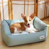Kare düz renk pet köpek yatağı, kedi yatak, süper yumuşak kulübesi, küçük ve orta pet kediler ve köpek için uygun üç renkli köpek kanepe, 201223
