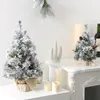 Albero di Natale Mini albero di pino con base in legno Decorazioni per la tavola di casa fai-da-te Decorazioni per feste di piccoli alberi di sisal glassato artificiale di Natale 201006