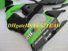 Kit de carénage de moto personnalisé pour KAWASAKI Ninja ZX6R 636 98 99 ZX 6R 1998 1999, ensemble de carénages ABS vert brillant noir + cadeaux KP04