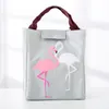 Estudante dos desenhos animados Flamingo Imprime Oxford Alumínio Isolado Refrigeradores Bolsa Engrossar Impermeável Recipiente de Alimentos Portátil Grande Capacidade4 3ys E1